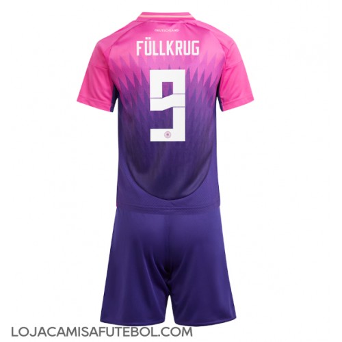 Camisa de Futebol Alemanha Niclas Fullkrug #9 Equipamento Secundário Infantil Europeu 2024 Manga Curta (+ Calças curtas)